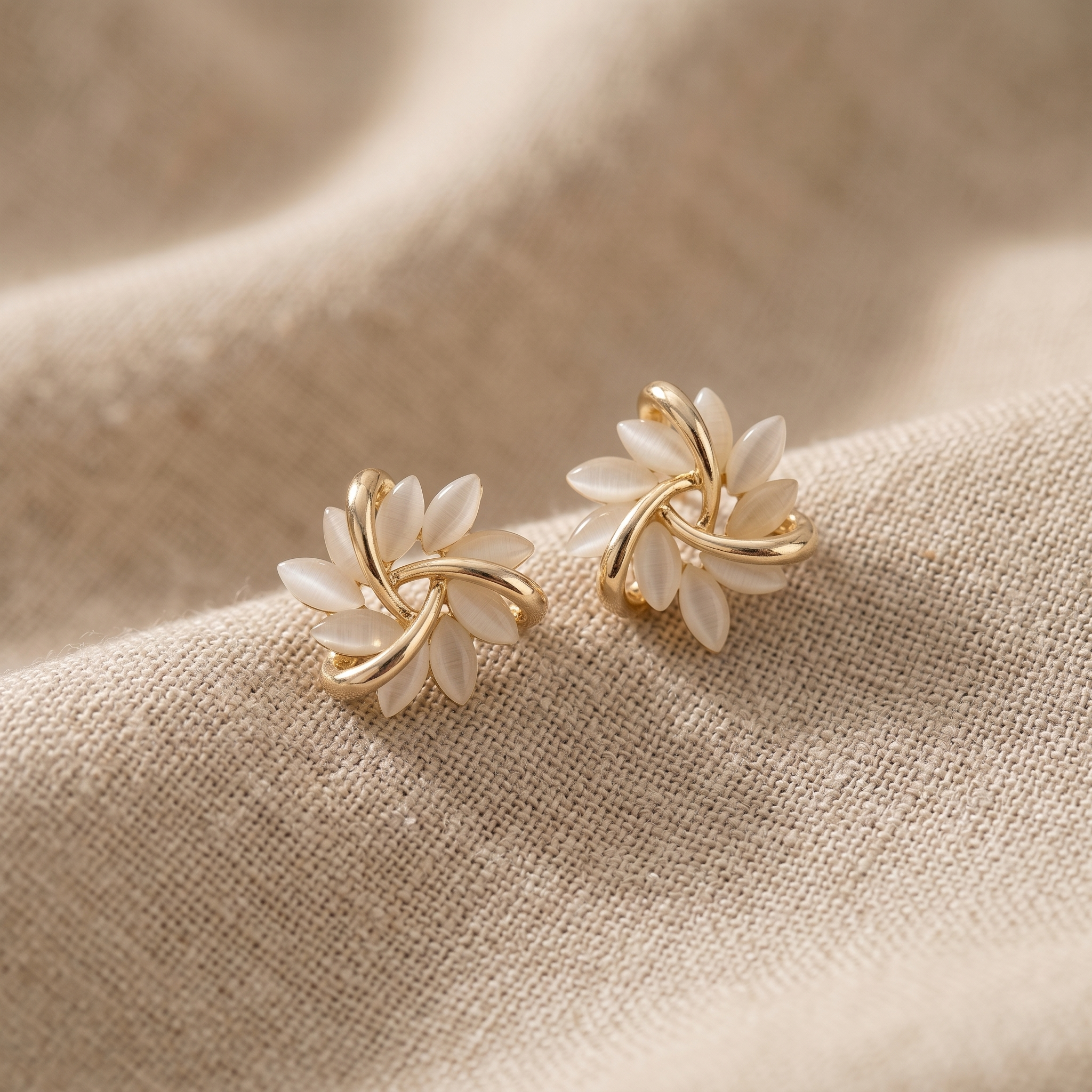 Sonja Luxe White Opal Earrings