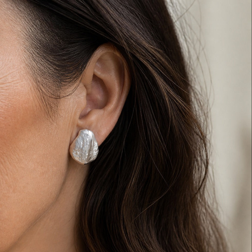 Baroque Freshwater Pearl Stud Earrings with Iridescent Lustre — main image
