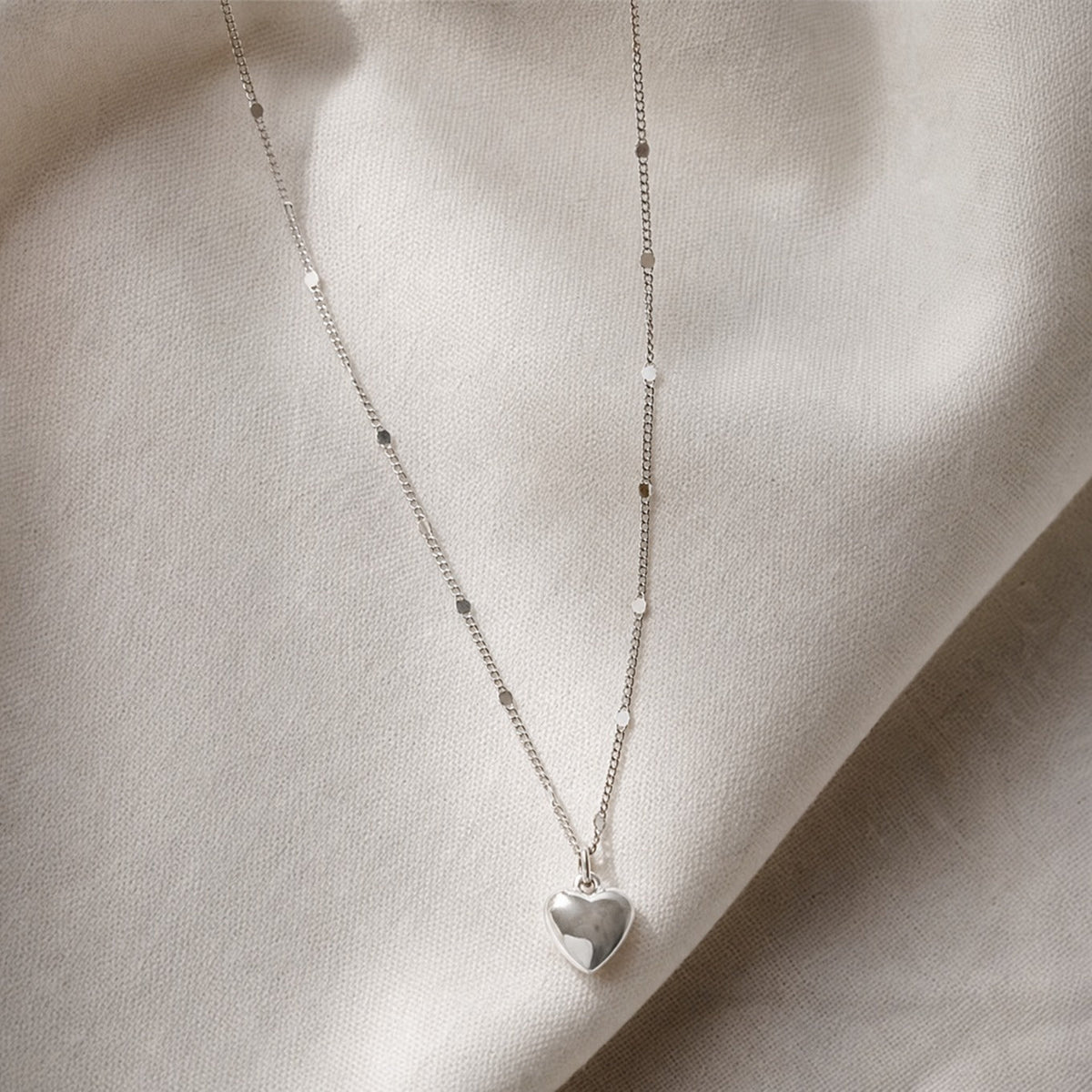 Heart Pendant Necklace, 14K Gold Plated Zinc Alloy with Thin Cable Chain — view 2