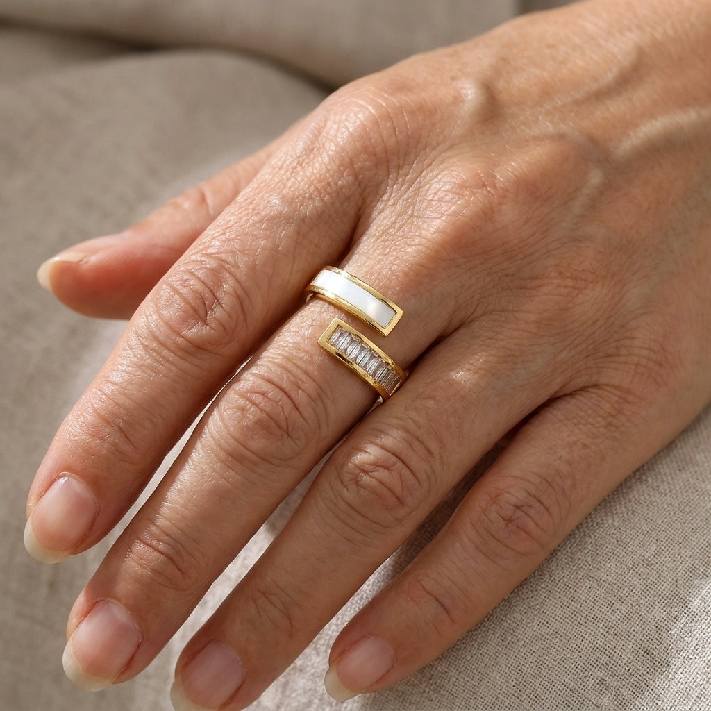 6pcs set vintage fashion geometric curved surface ring joint ring drip oil exaggerated open smooth ring womens vacation party date gift ideal choice for daily matching holiday gifting and friends — lifestyle