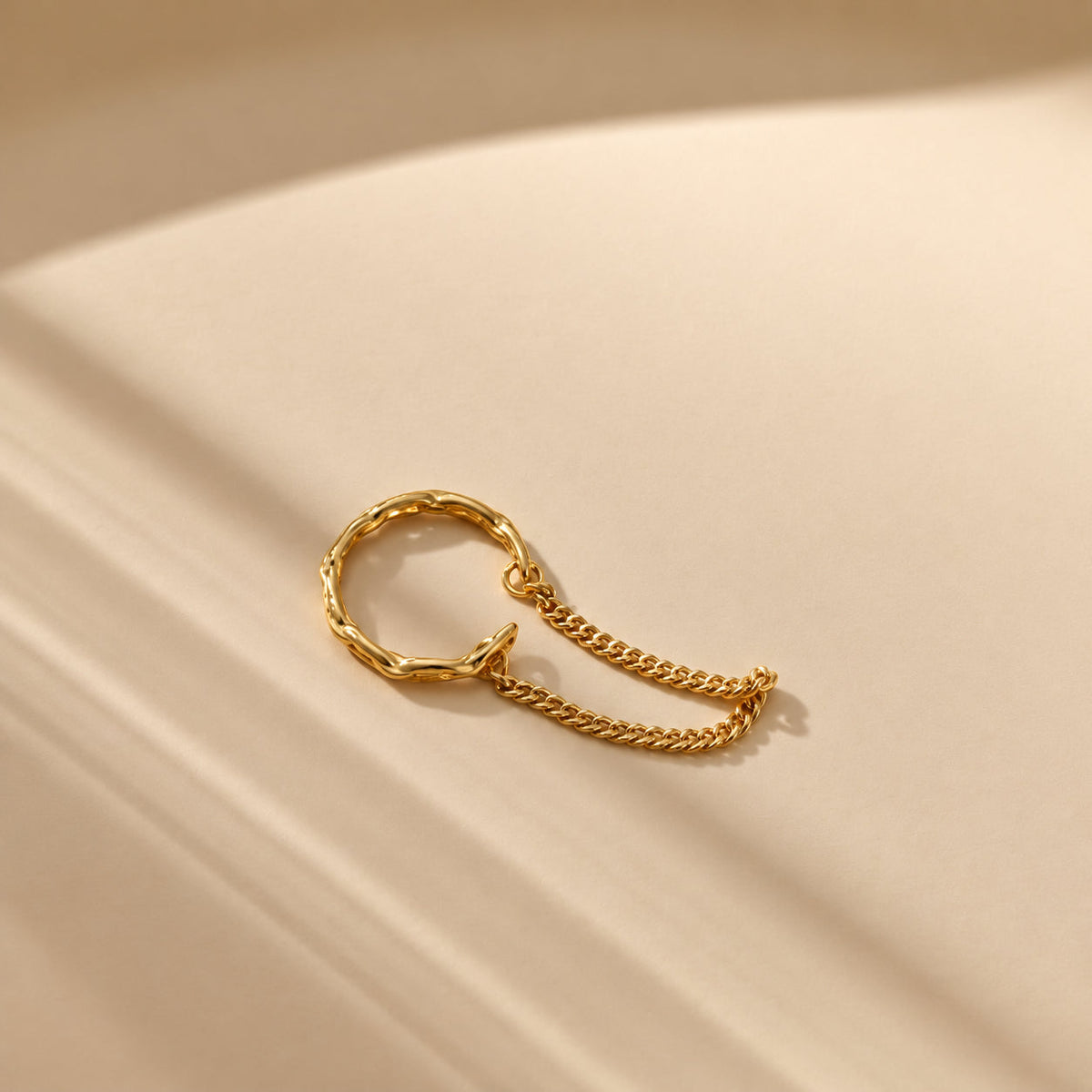 Twisted Gold-Tone Ear Cuff with Chain Tassel — view 2