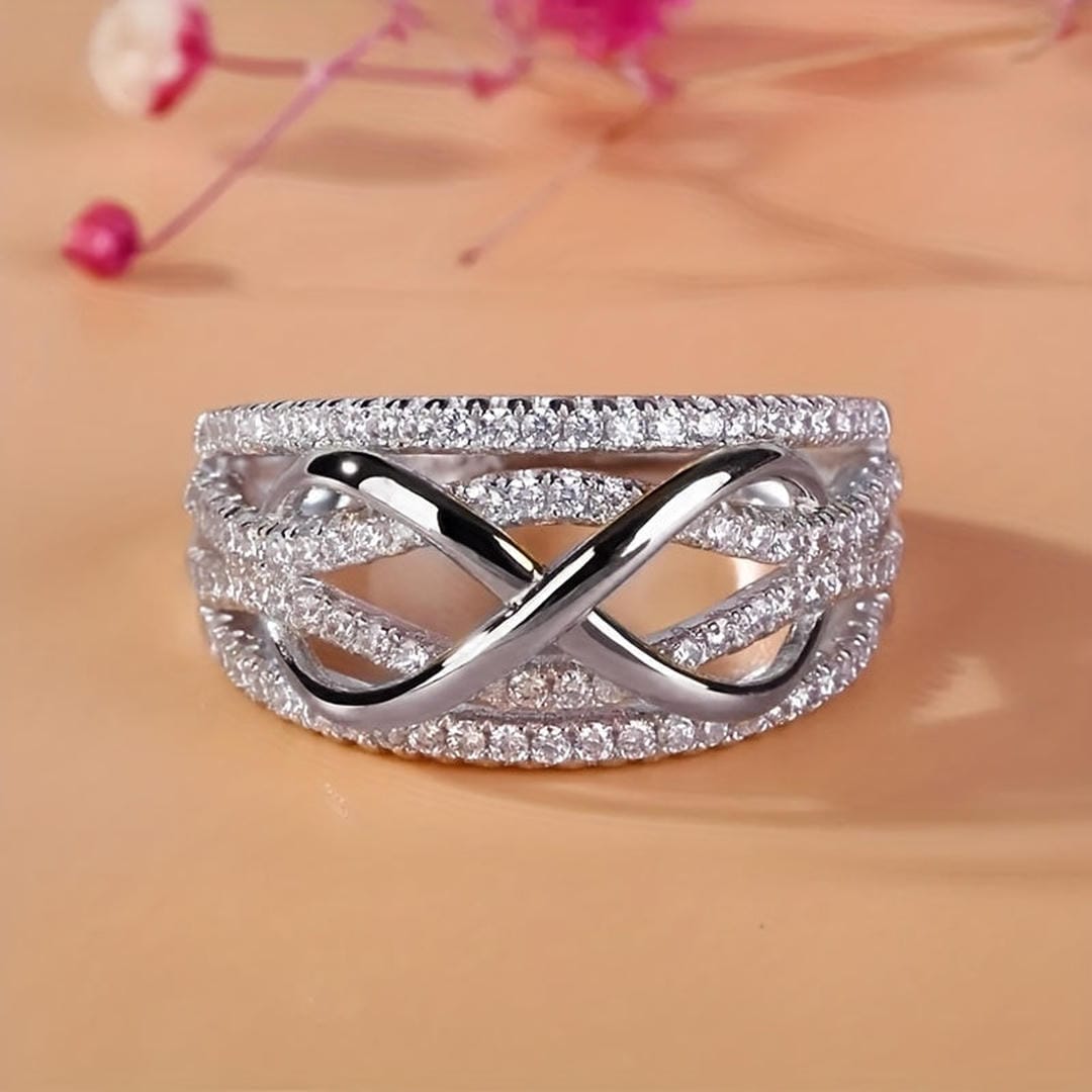 Infinity Crossover Pavé Statement Ring — main image