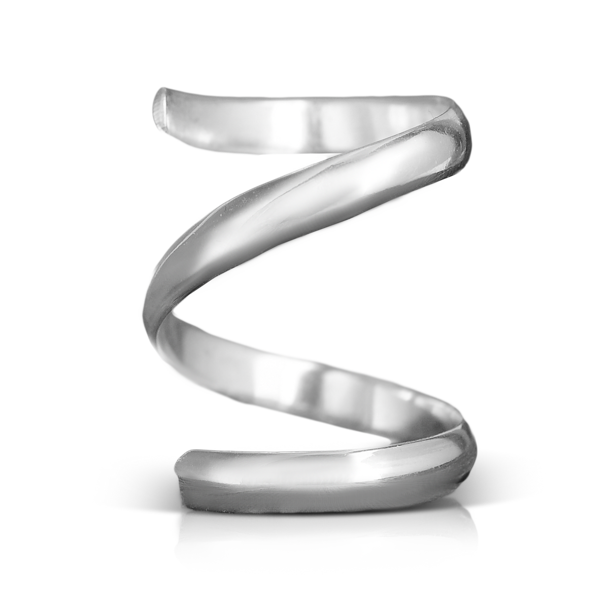 Spiral Wrap Ring in Sterling Silver, Adjustable Thumb & Knuckle Ring