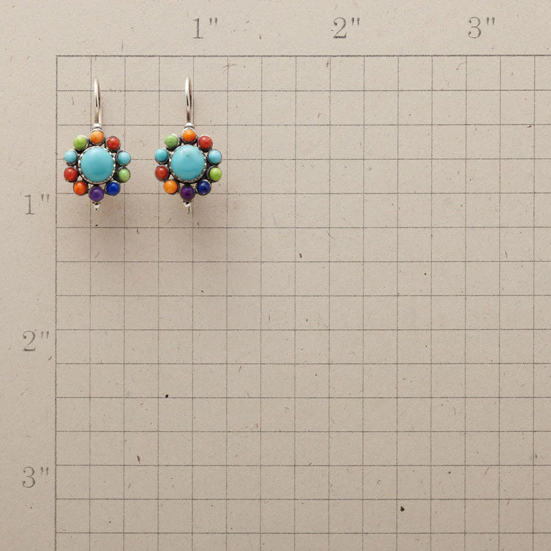Iris - Vintage Turquoise Hoop Earrings