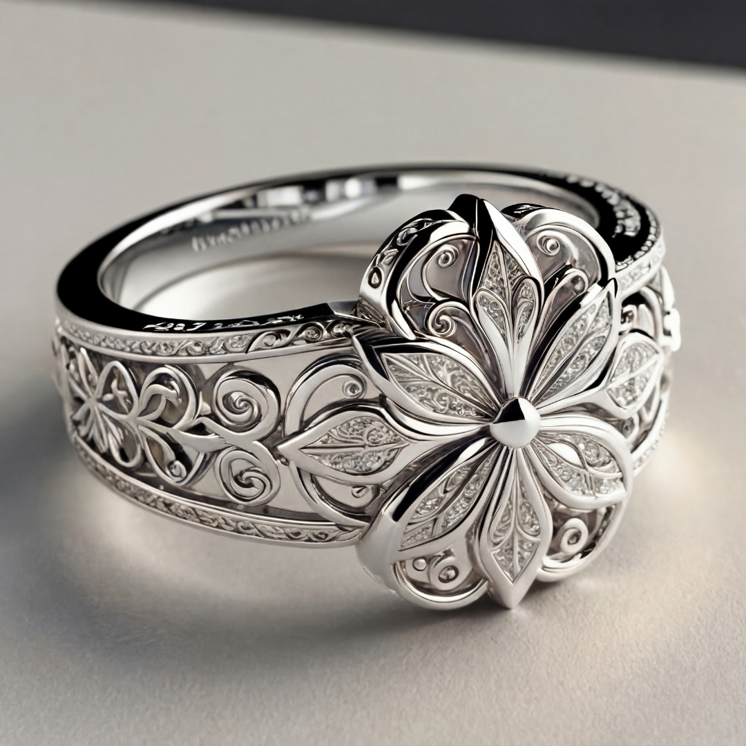 Vintage Flower Zirconia Ring