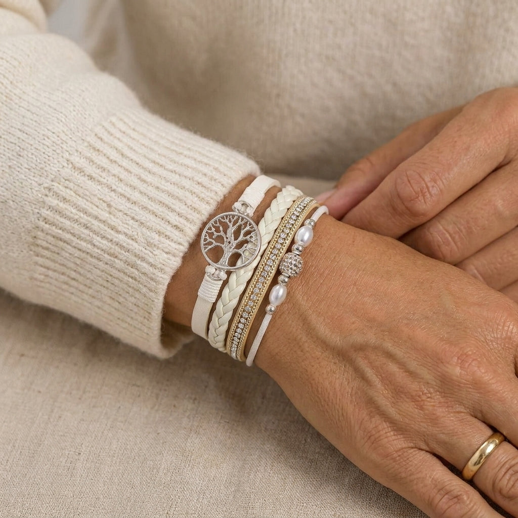 a colorful woven faux leather wrap bracelet with alloy tree of life beads a multi layer bracelet suitable for everyday wear perfect as a birthday gift for friends and family and a for friendship accessory — lifestyle