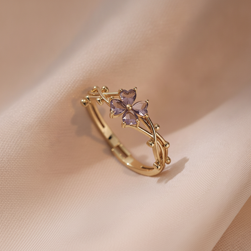 amethyst flower ring — studio
