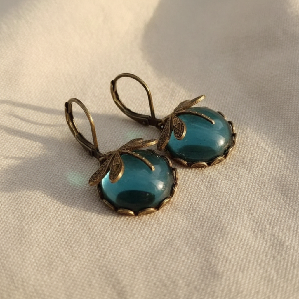 antique gold dragonfly earrings — studio