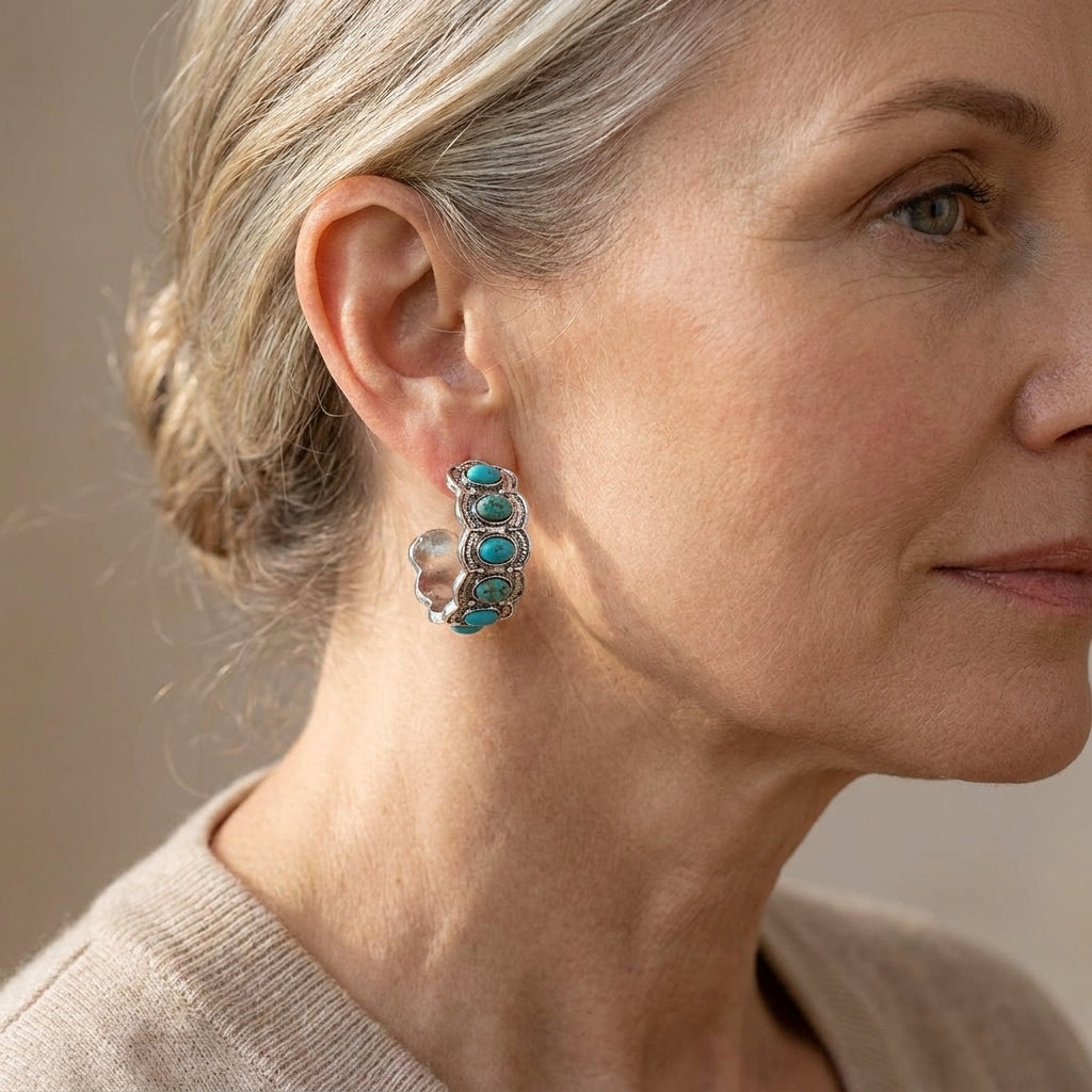azurella shoreline earrings white gold — lifestyle