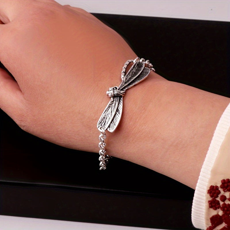 Dragonfly Charm Bracelet with Adjustable Rolo Chain