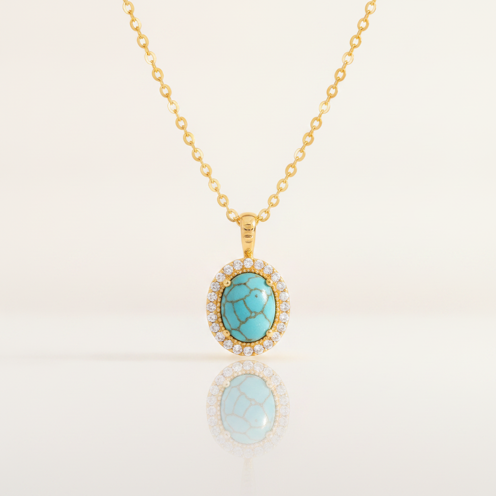 calysse azure bloom necklace gold — studio