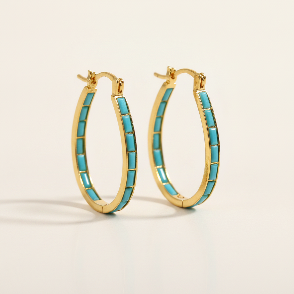 caspian edge hoops gold — studio
