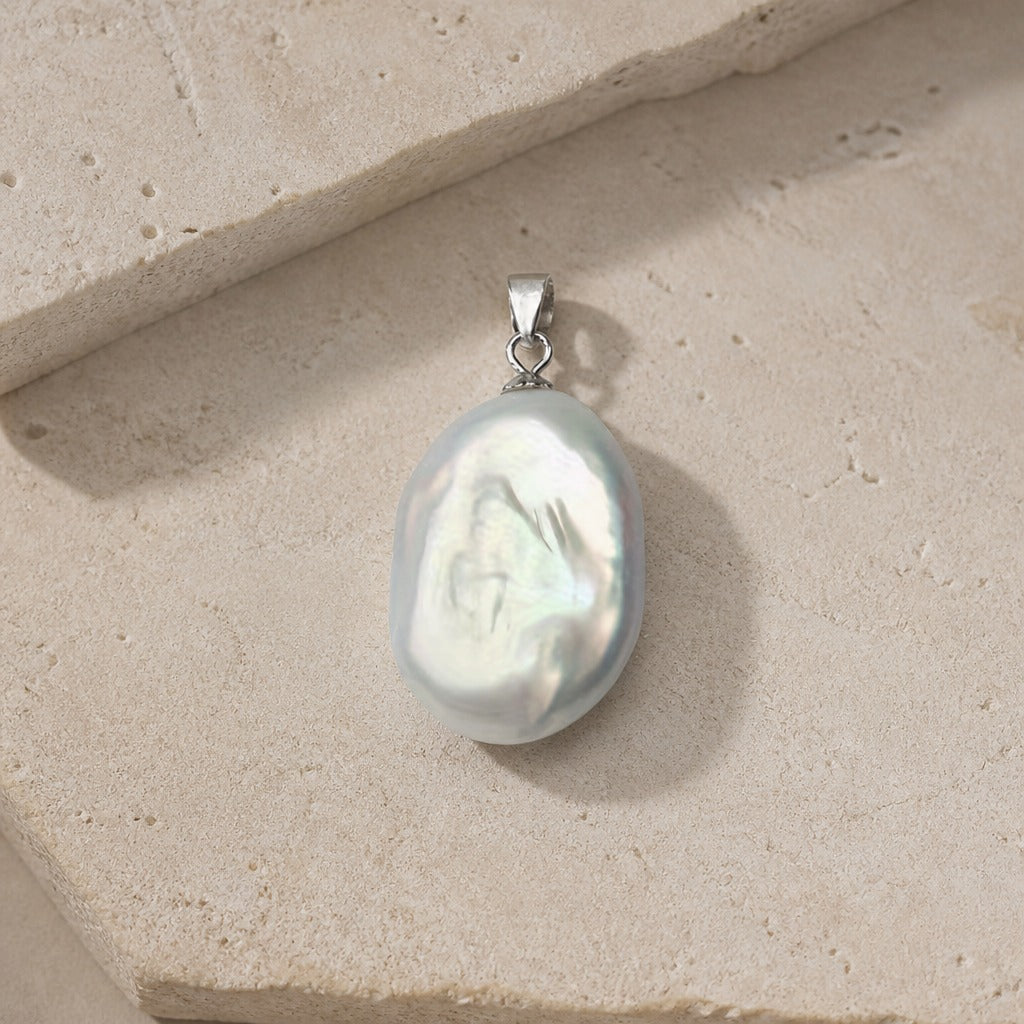 Baroque Pearl Pendant with Silver-Tone Bail — main image