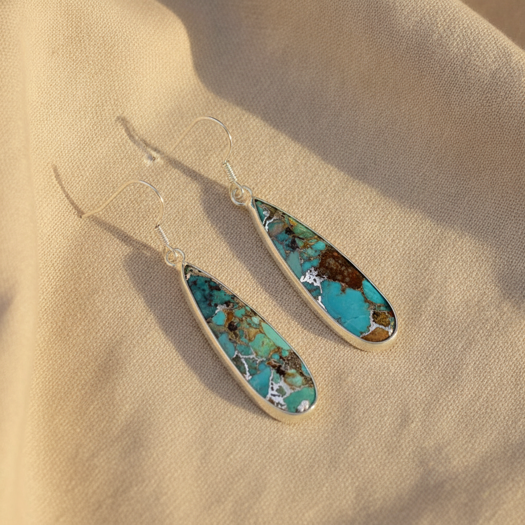 chic turquoise jasper teardrop earrings — studio