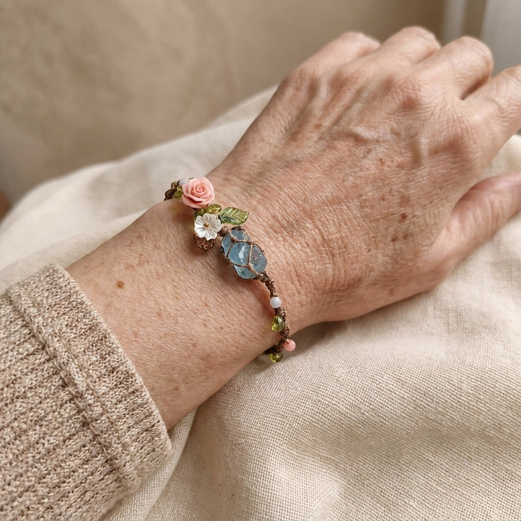 classic aquamarine natural bracelet copy — lifestyle