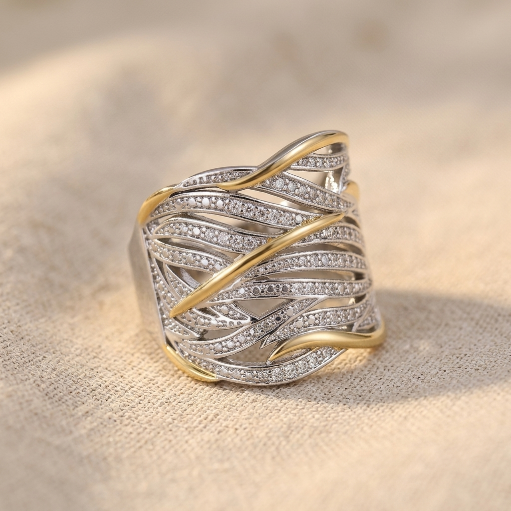 Elegant Multilayer Twisted Ring