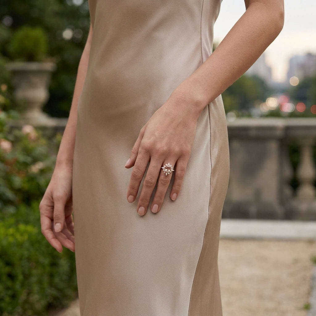 cluster crown ring — lifestyle