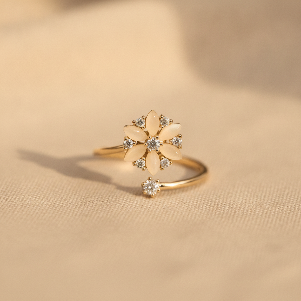 cream opal grace ring — studio