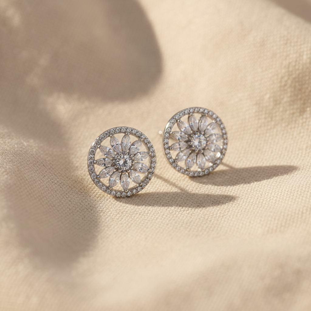 crystal flower earrings — studio