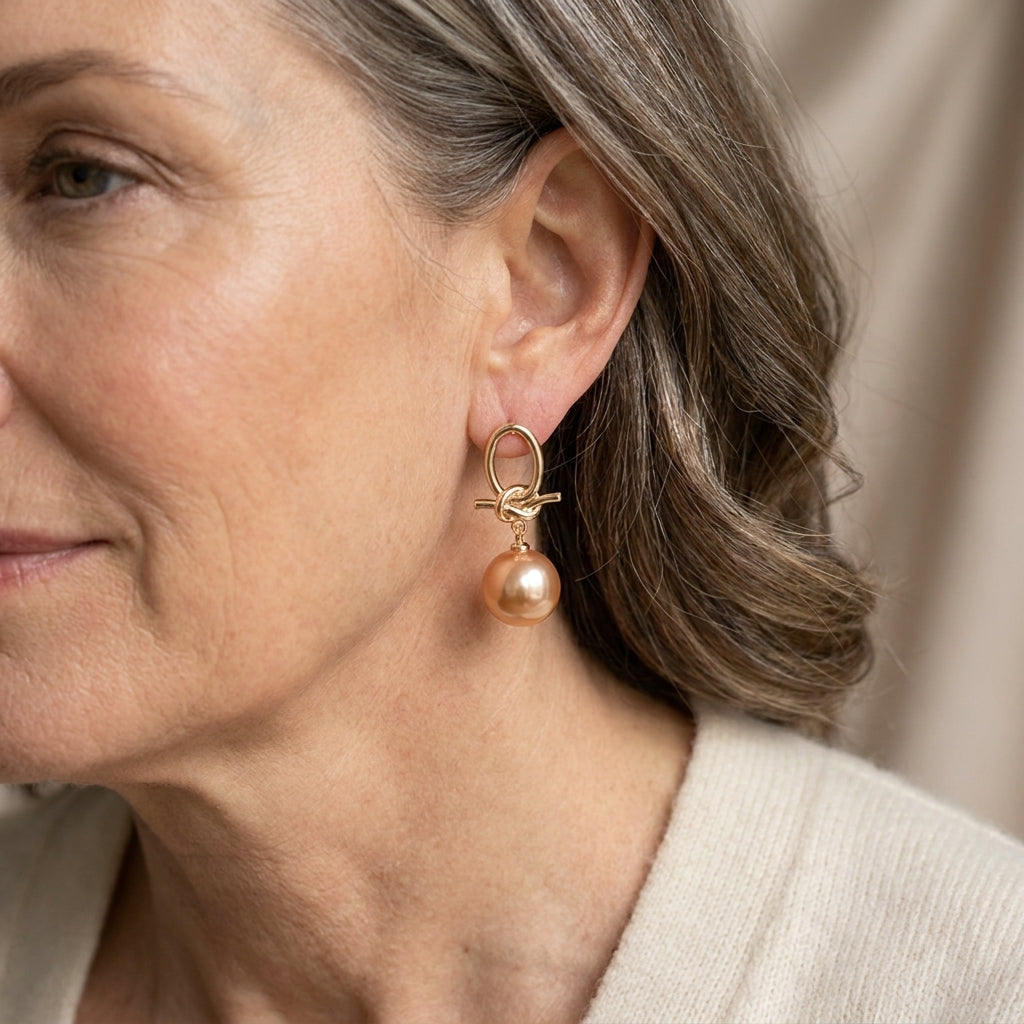 elegant pearl drop earrings — lifestyle