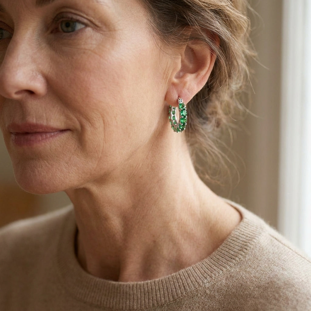elena marlowe hoop earrings white gold — lifestyle