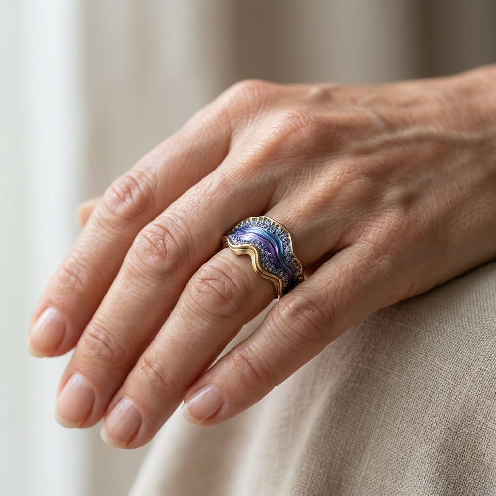 elite golden ocean ring — lifestyle