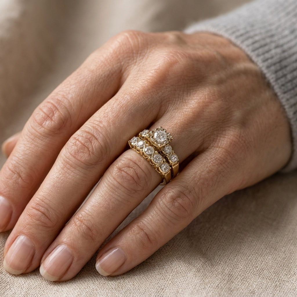 exquisite sparkling gold ring — lifestyle