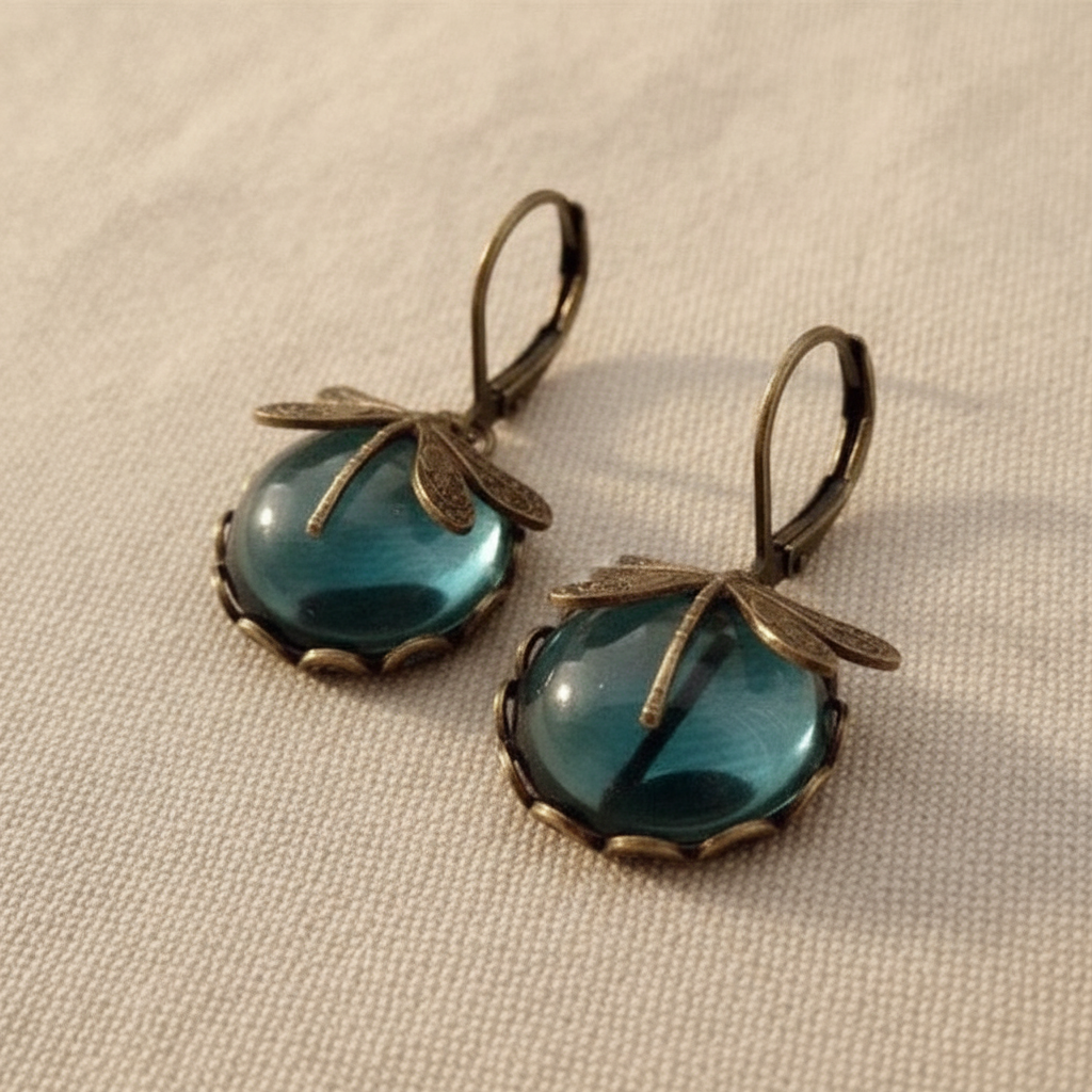 fashion jewelry womens earrings hanging vintage dragonfly pendant earring boho chakra blue moonstone drop earrings for women wedding charm ethnic jewellery — studio