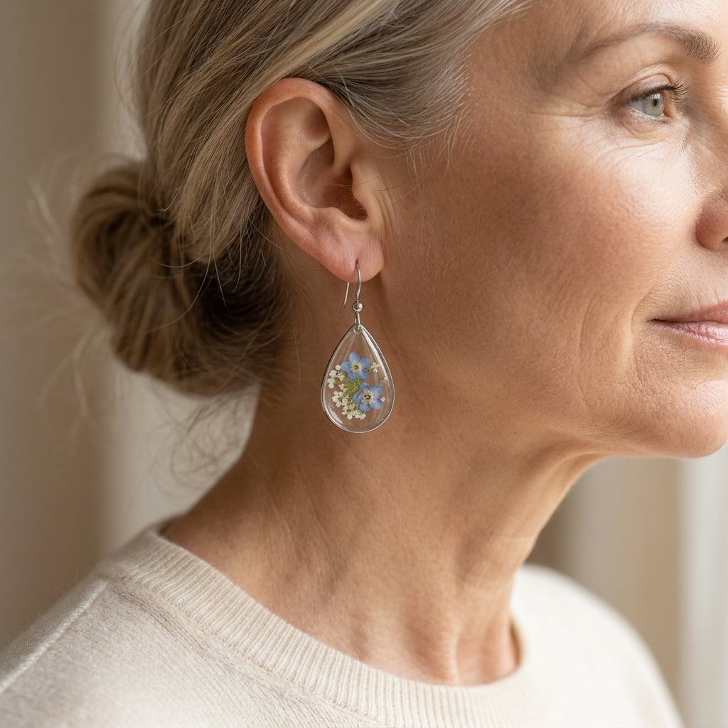 glass garden earrings — lifestyle