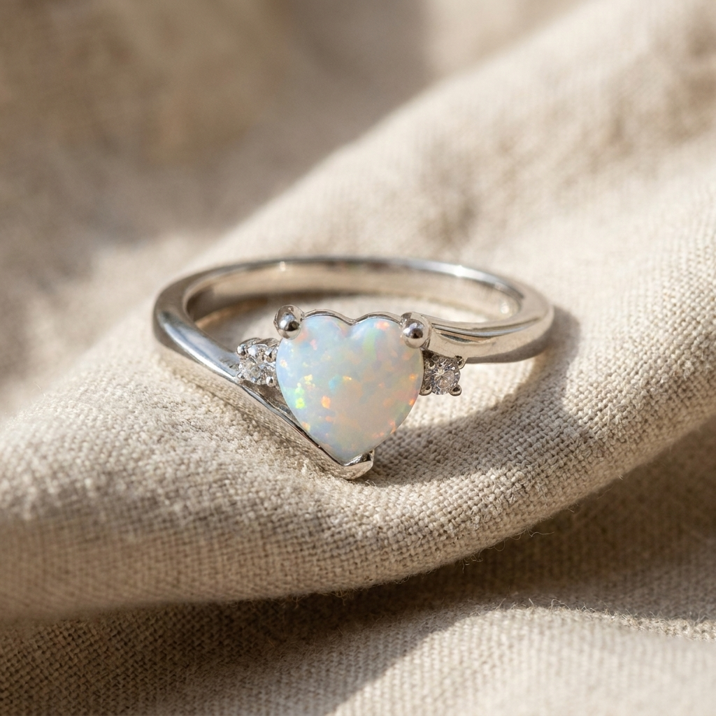 Opal Heart Ring