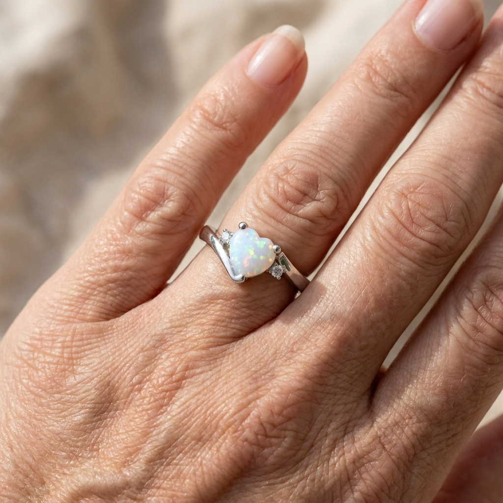 Opal Heart Ring
