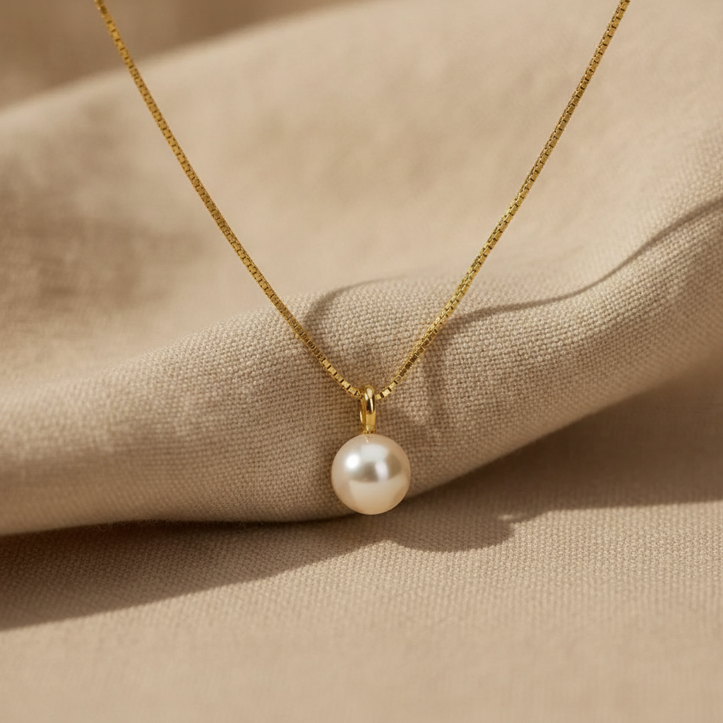 huitan simple elegant round imitation pearl pendant necklace for women silver colorgold color daily wear wedding trendy jewelry — studio