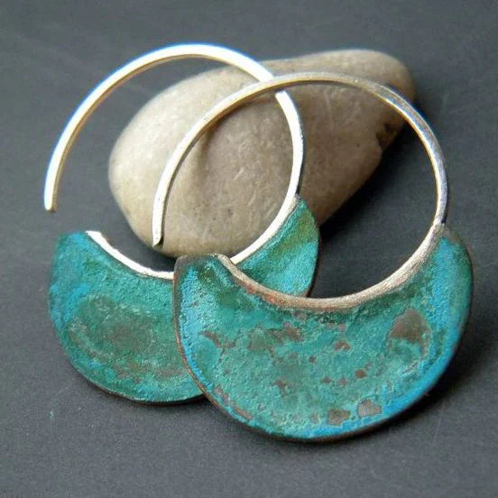 Vintage Worn Silver Earrings