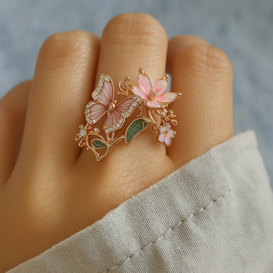 Crystal Butterfly Style Ring