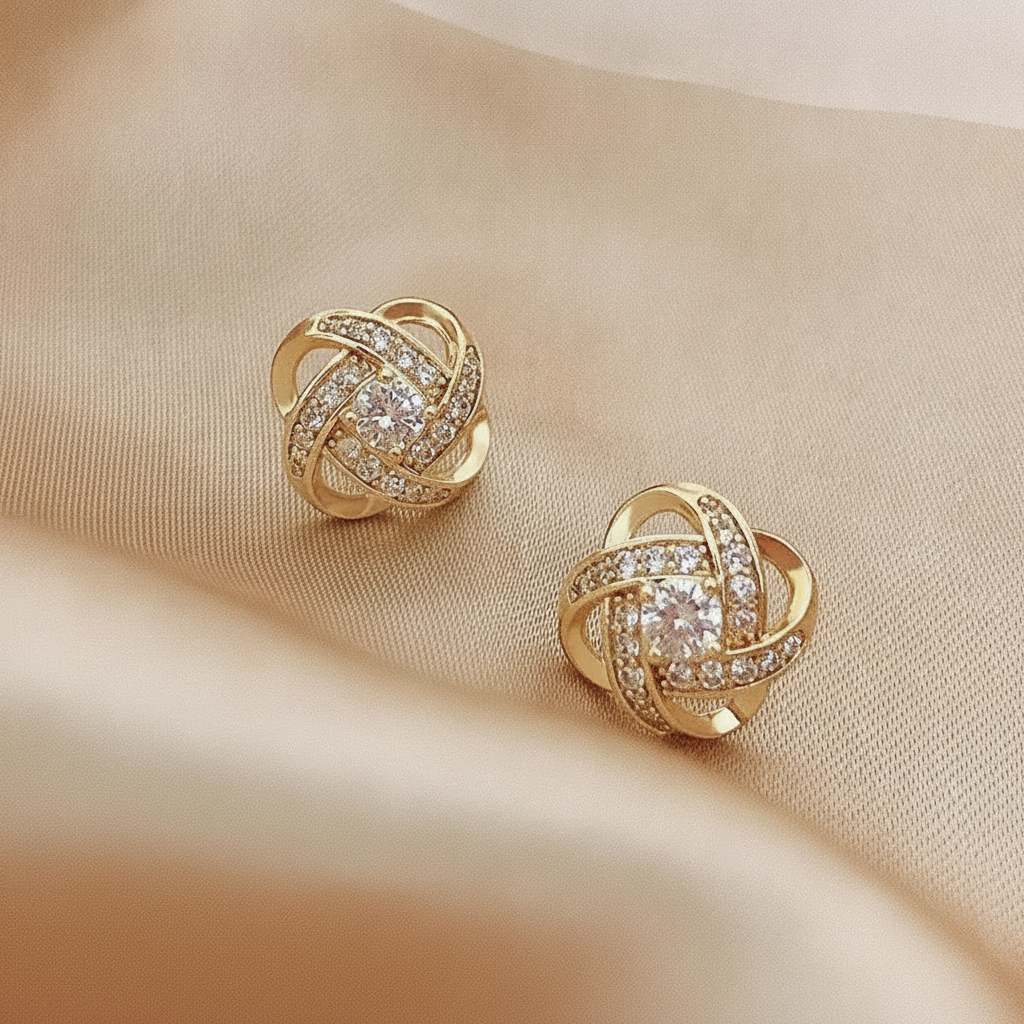 light luxury zircon stud earrings simple cross hollow geometric earrings wedding party exquisite ear jewellery women gifts — studio