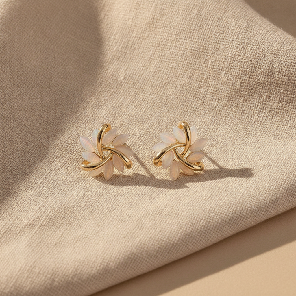 luxe white opal earrings — studio