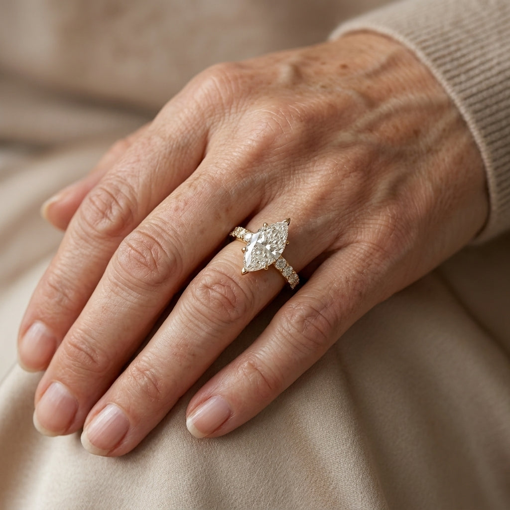 luxury marquise gold ring — lifestyle