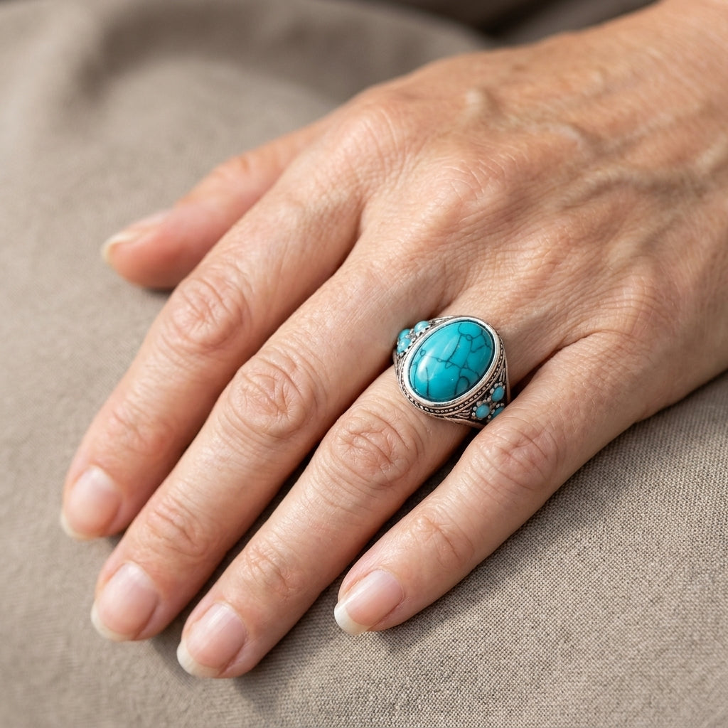 nomad blue stone ring white gold — lifestyle