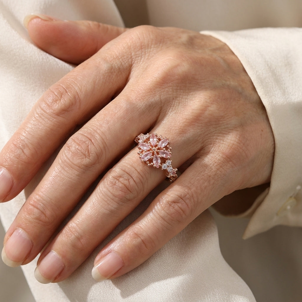 pink gold radiance ring — lifestyle