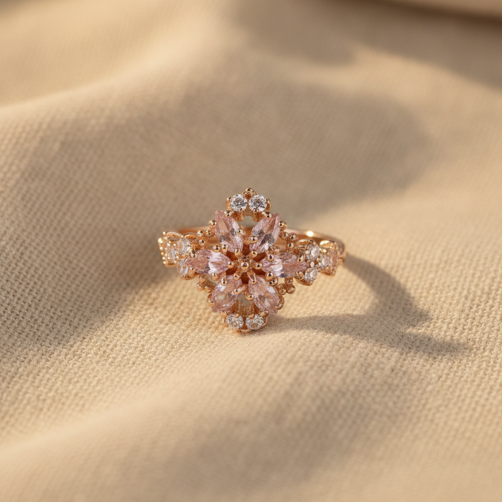 pink gold radiance ring — studio