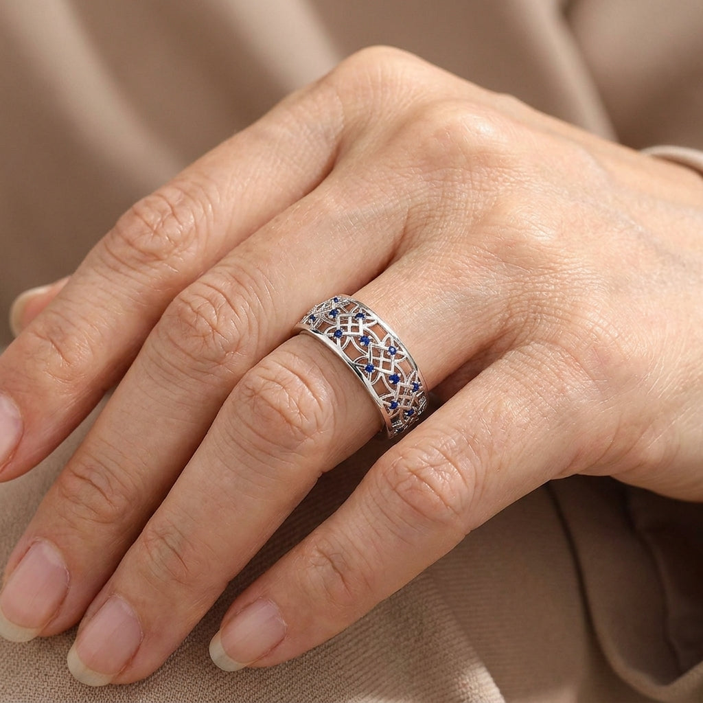 princess cut zirconia sapphire ring — lifestyle