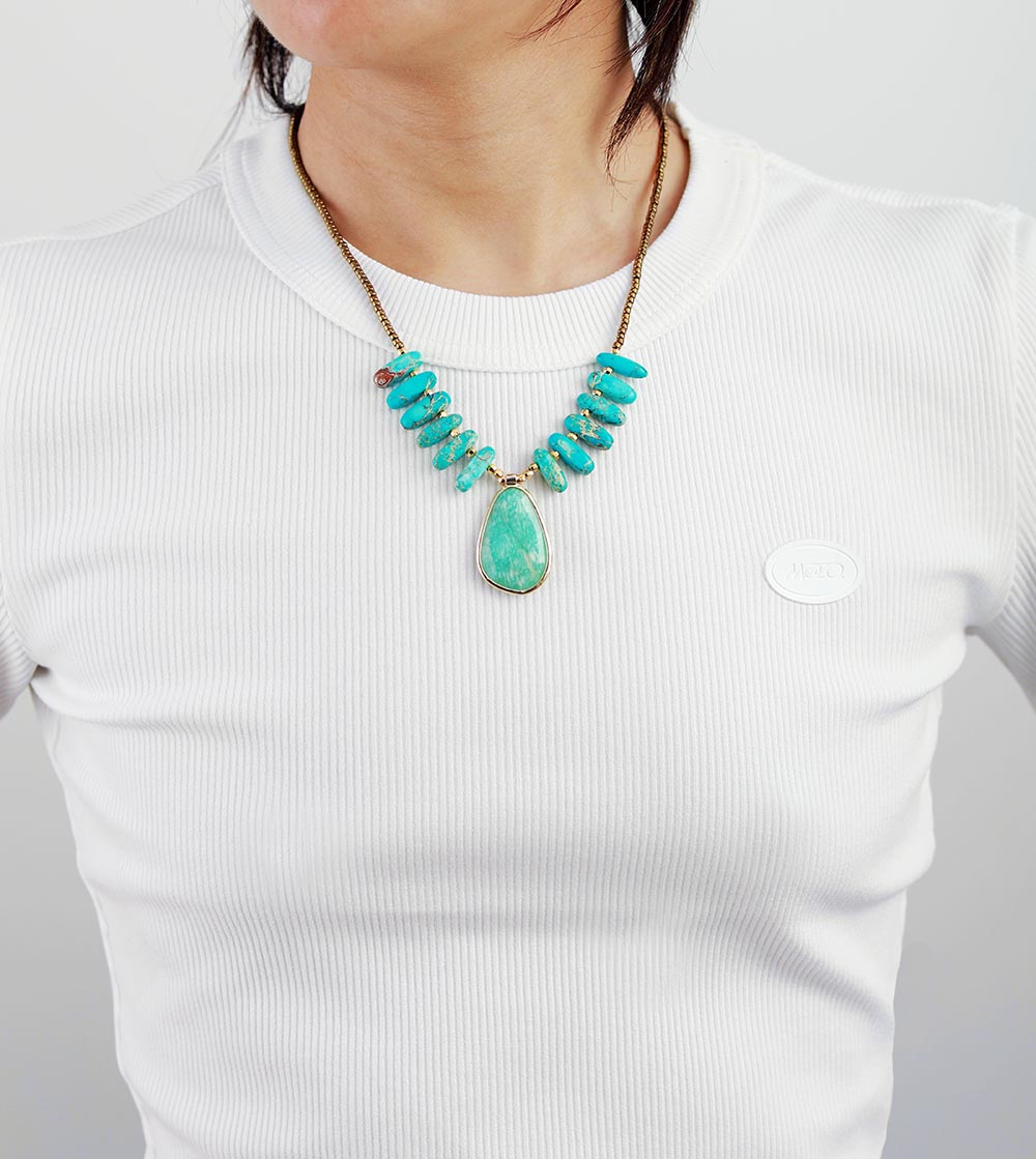 Natural Amazonite Stone Necklace