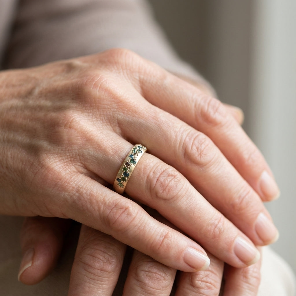 retro gold bunter ring — lifestyle
