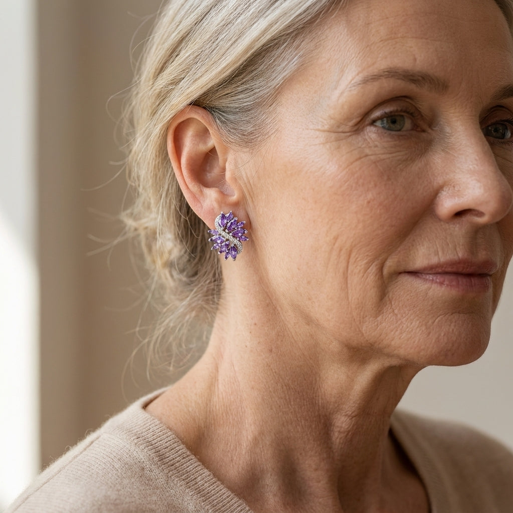 royal bloom earrings — lifestyle