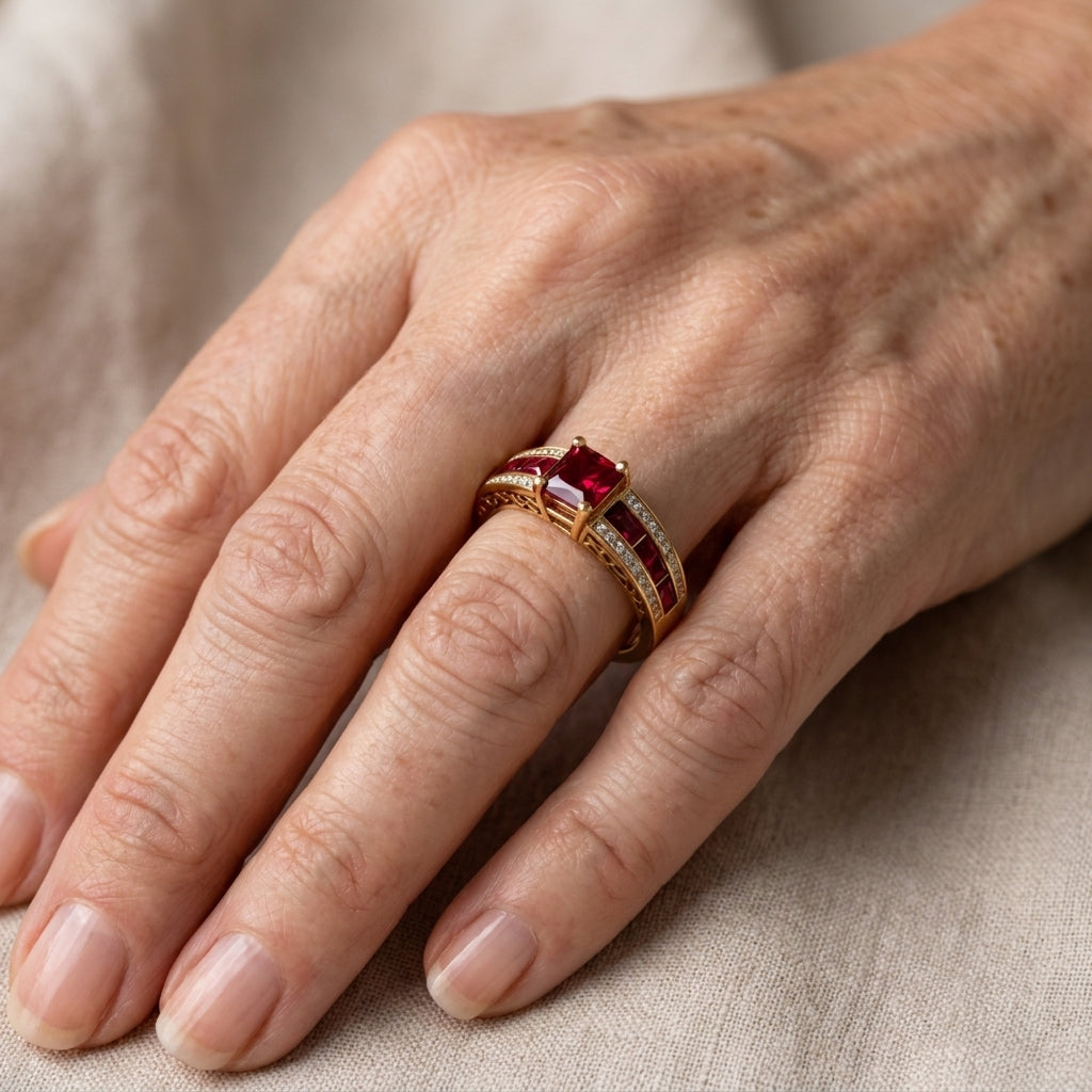 ruby empress luxury statement ring — lifestyle