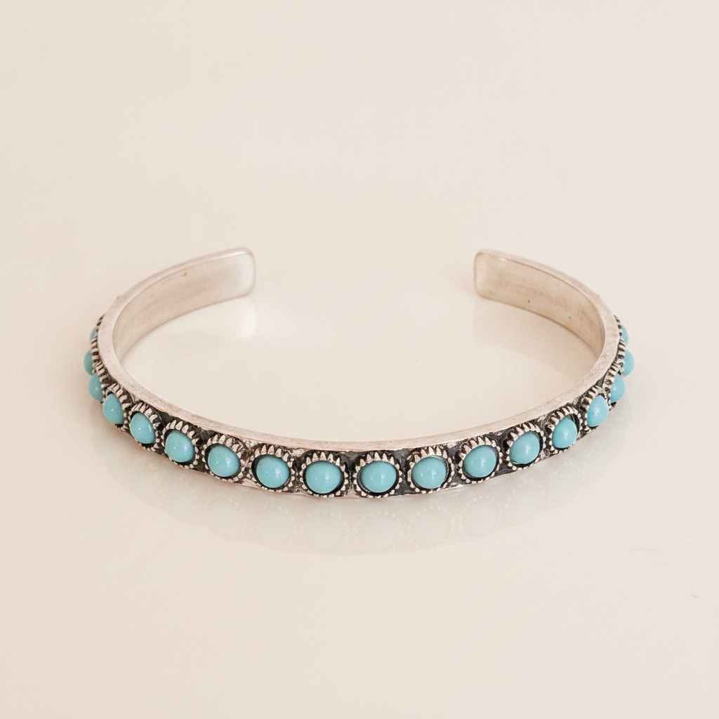 talisse turquoise open bracelet white gold — studio