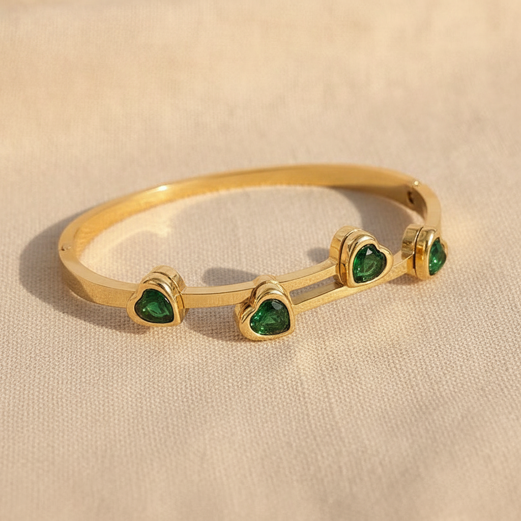 verde hearts bracelet gold — studio