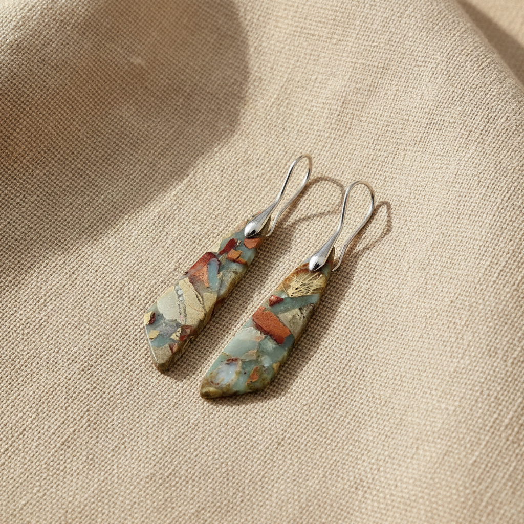 vintage nature stone earrings — studio