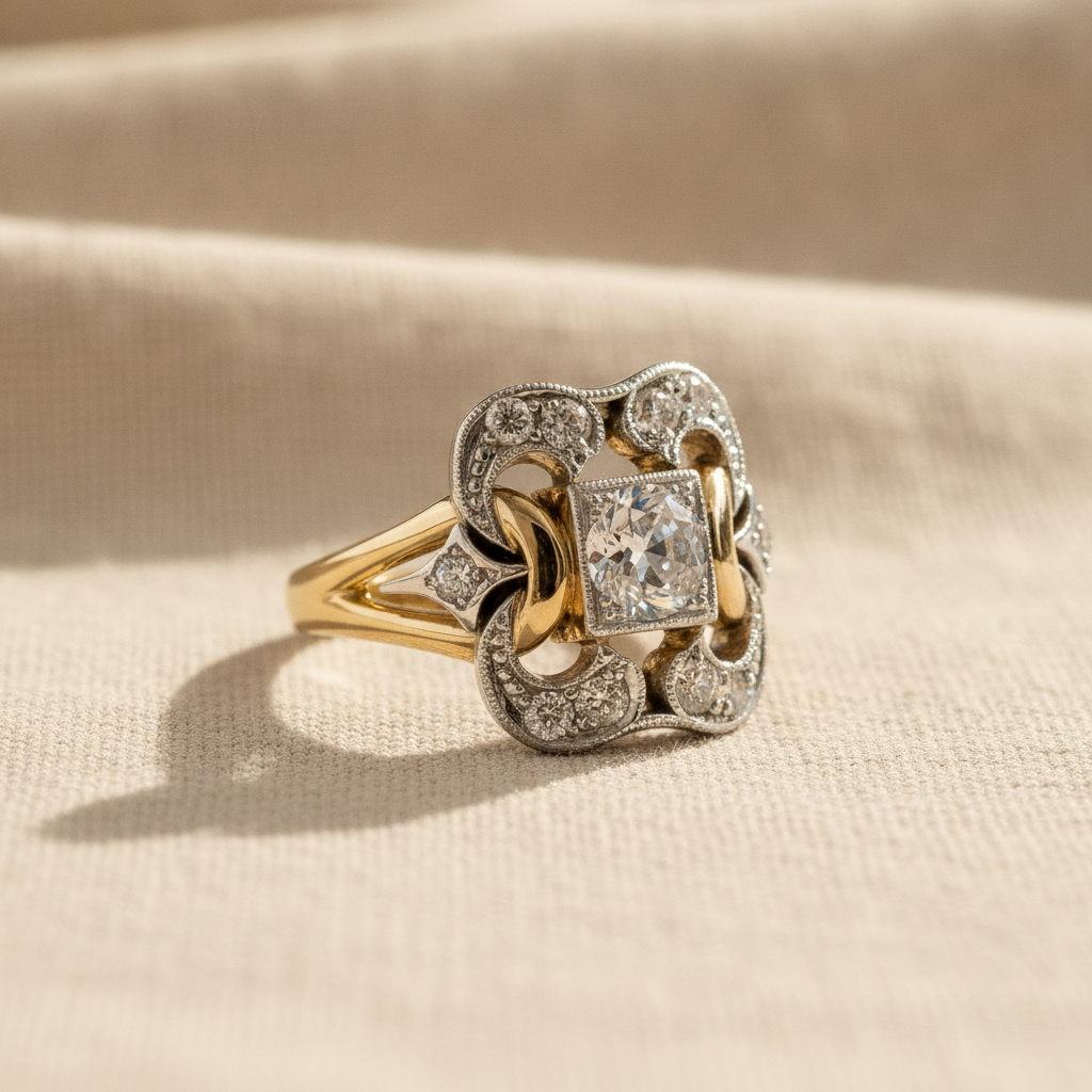 vintage zirconia gold ring 2 — studio