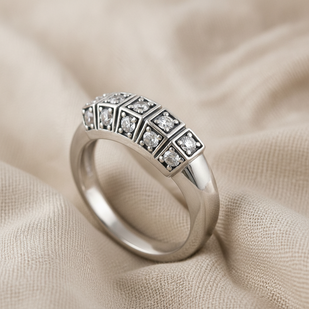 vintage zirconia ring luxurious vintage geometric inlaid cubic synthetic zirconia copper womens ring 1pc for daily wear weddings engagements party gifts — studio